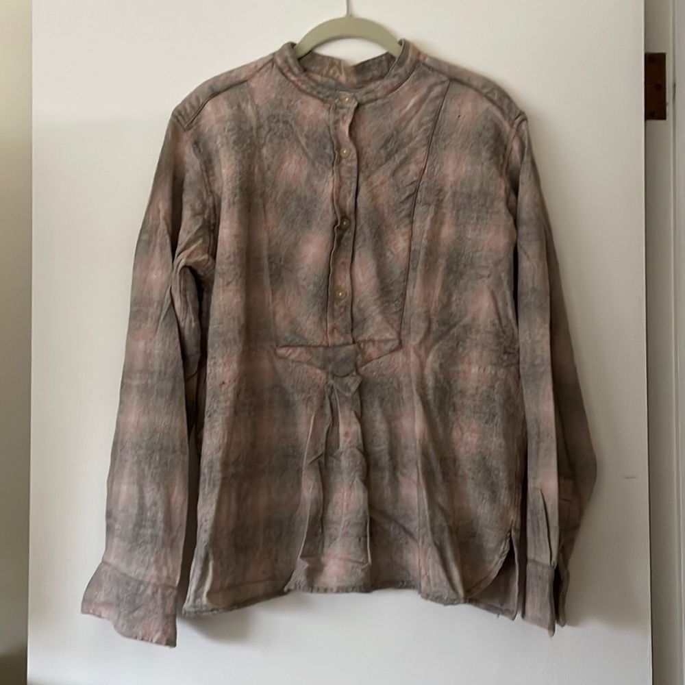 Isabel Marant Etoile flowy soft cotton wool blend flannel button up blouse